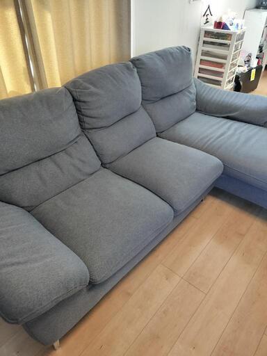 ニトリ】布張りカウチソファ(RC ストリフト GY)