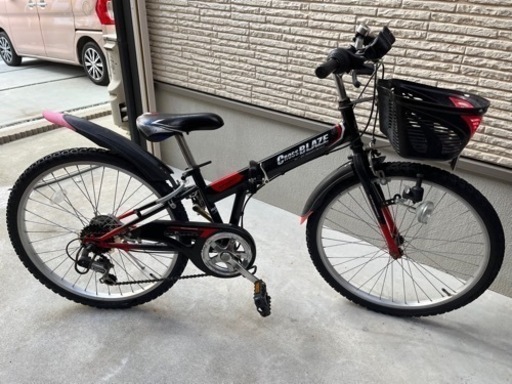 こども　自転車　折りたたみ　キッズ　黒　シマノ　6段ギア
