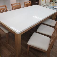 R536 ダイニング7点セット、6人用ダイニングセット、幅180cm Used