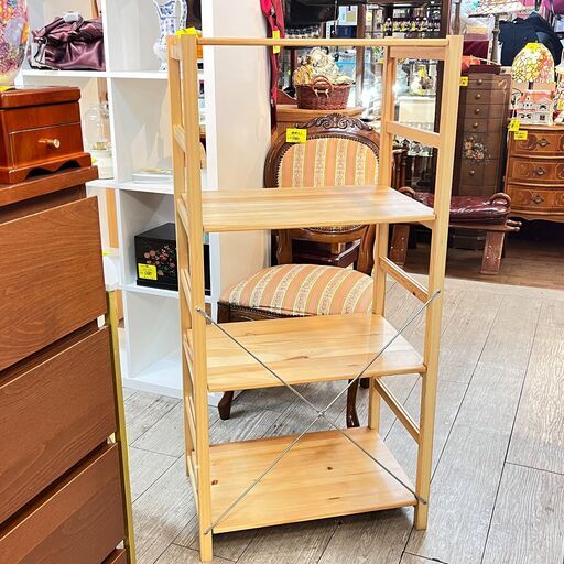無印良品 パイン材 ユニットシェルフ 4段 (中) 幅58cm奥行39.5cm高さ120cm ★買取帝国 志木店