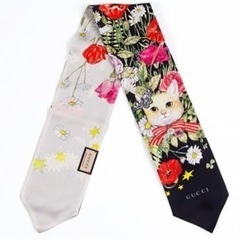 GUCCI グッチ 並木 ヒグチユウコ マルチカラーシルク ネックボウ
