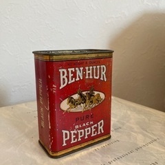 【ヴィンテージ雑貨】BEN-HUR BLACK PEPPER 缶