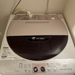 洗濯機: SHARP ES-FG55J 穴なしステンレス槽...