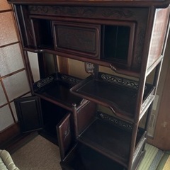 お取引終了】茶箪笥 茶棚 飾棚 唐木 茶道具 煎茶道具 昭和レトロ
