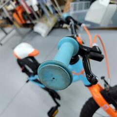 J077★密かに人気！★子供自転車★ヨツバサイクル★LED★ラムネブルー色★16インチ