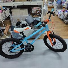 J077★密かに人気！★子供自転車★ヨツバサイクル★LED★ラムネブルー色★16インチ