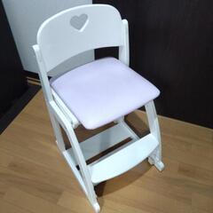 ニトリ 椅子 学習机用 高さ調整可能 女の子 紫 白