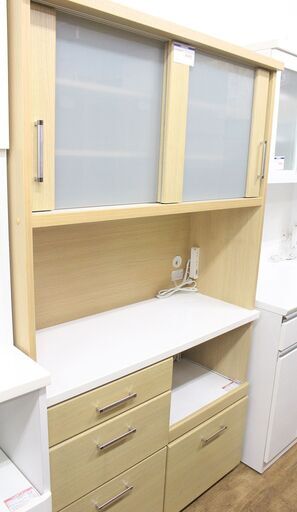 北大前! 札幌 引取 ニトリ キッチンボード ライプKBS セパレート食器棚 収納 キッチンラック 大型食器棚 2019310