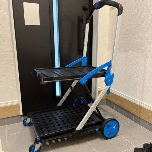 新品未使用。折り畳み2段台車　コンテナなし