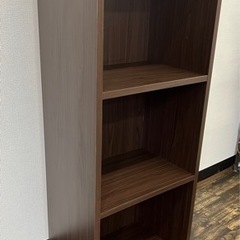 【中古品】② 3段 カラーボックス ワイド 茶色 木目調 縦長タ...