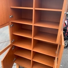 良品 UNICO ウニコ 木製 食器棚 ブラウン 横幅約90㎝×高さ約160