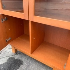 良品 UNICO ウニコ 木製 食器棚 ブラウン 横幅約90㎝×高さ約160