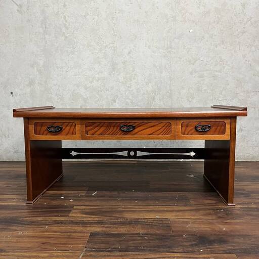 WY11/30 座机 文机 机 引出し付 座敷机 昭和レトロ アンティーク 古道具 ローテーブル 寺子屋 木製家具 和家具 民芸 ★直接引き取り歓迎◆