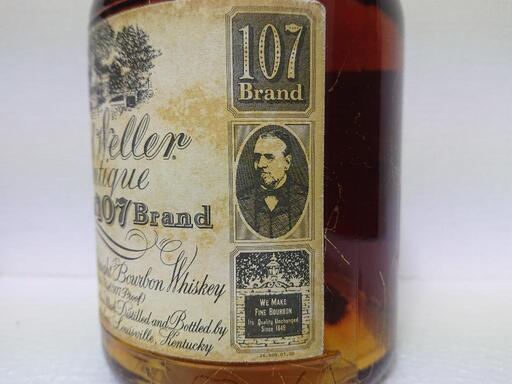 【未開封 新品】オールドウェラーアンティーク107　バーボンウイスキー 古酒 未開封 バーボン オールド ウェラー アンティーク 107 巾着付 1本