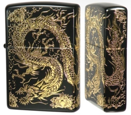 ZIPPO 二面龍　黒金