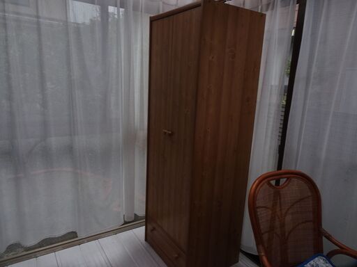 美品 ワードローブ 木目 ブラウン 引き出し 洋服収納 家具 洋タンス