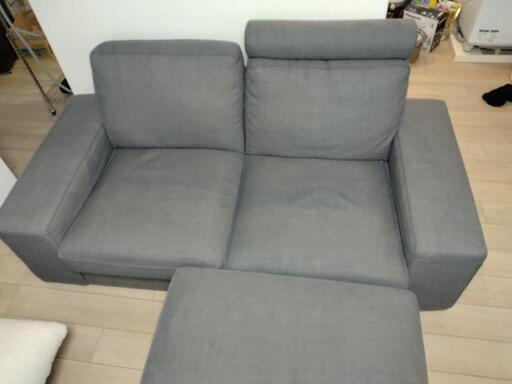IKEA　シーヴィク　二人掛けソファ　オットマン　ヘッドレスト　セット