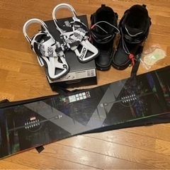 BURTONスノーボードセット（板、ケース、ブーツ、ビンディング）