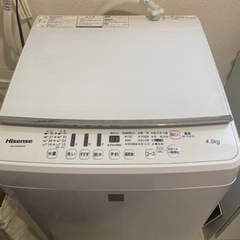 【引き渡し先決定】Hisense 洗濯機　4.5kg  2017...