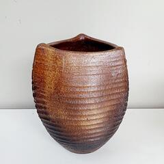 信楽焼　変形壺　花瓶　鉢