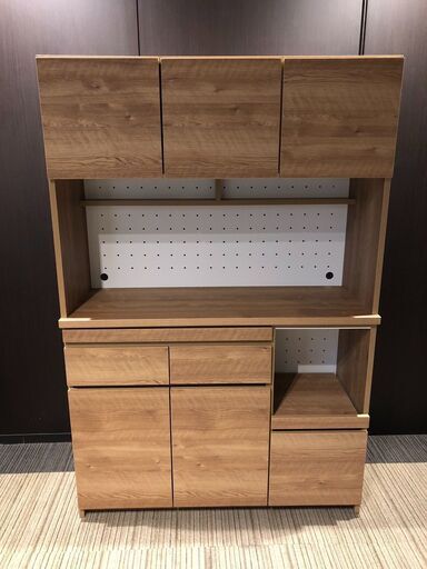 【展示品・未使用品】レンジボード 食器棚 キッチン収納 レンジ台  しょっきたな 幅119.5cm 参考価格89,990円自社配送時代引き可※現金、クレジット、スマホ決済対応※