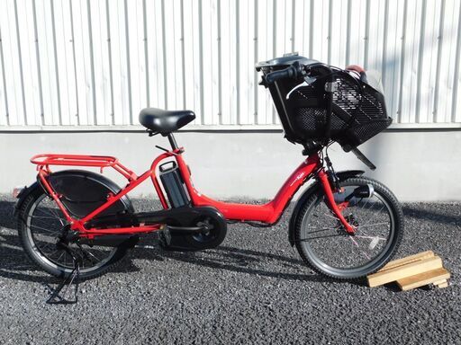 2015モデル 子供乗せ3人乗り対応! ヤマハ PAS Kiss mini PM20K エスニックレッド 8.7Ah 車体\u0026バッテリー極めて良好! 自610