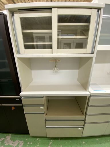【ドリーム川西店御来店限定】 近藤産業 2枚扉オープンボード ホワイト H1832×W894×D420 クリーニング済み 【2002145255600587】