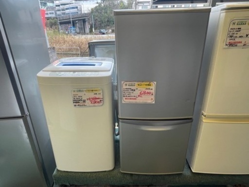 【リサイクルサービス八光】一人暮らし用　4.2㎏洗濯機・2ドア冷蔵庫セット