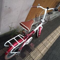 SHIDO[シドー]Latte(ラテ) 20吋折り畳み自転車 外装6段/LEDオート/レッドXホワイト