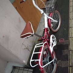 SHIDO[シドー]Latte(ラテ) 20吋折り畳み自転車 外装6段/LEDオート/レッドXホワイト