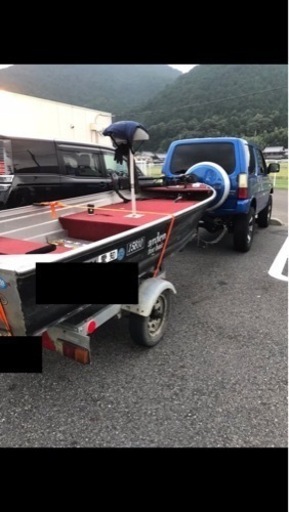 中古 アルミボート 15馬力船外機・軽トレーラー