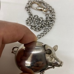 アンティーク ビンテージ レトロ 骨董 シルバー 豚のピルケース