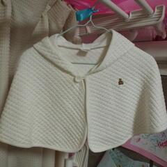 【中古】Baby Gap　ポンチョ　白　0-1歳ぐらい