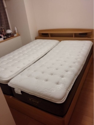 取引中)✨激安価格✨バラ売り可能⚠️クイーンベッド‼️引き出し付‼️定価13万のマットレス付✨組立無料サービス付‼️配送無料サービス有