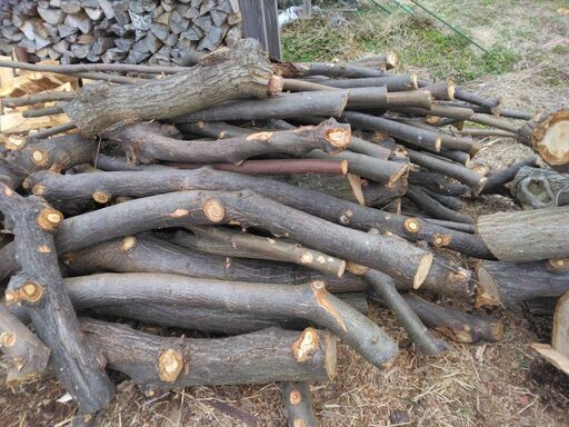 栗の枝　薪用玉切り材　軽トラ平積1台分