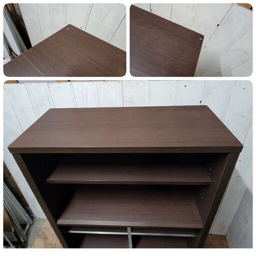 終 ニトリ フリスタ 87 DBR 収納家具/収納棚/本棚 W872×D350×H1850cm