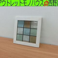 アンティーク風窓枠 27×27cm ステンドグラス ガラス モザ...