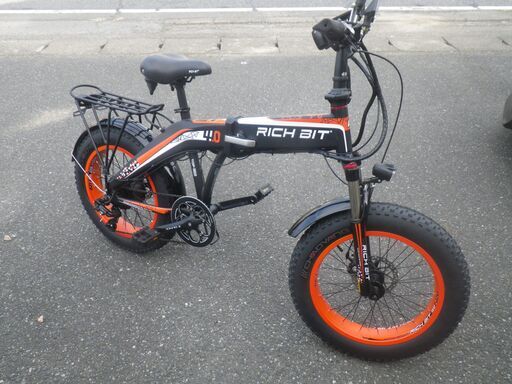 ■美車 使用少■電動アシスト自転車 電動バイク 次世代Smart eBike RICHBIT TOP016 オレンジ ファットバイク