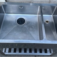 業務用 2槽シンク 幅1000×奥700×高さ815(mm) 二層 二槽 2曹 流し台 厨房 大型シンク 二槽 二層 厨房機器 店舗用品 厨房機材 大阪発