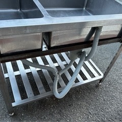 業務用 2槽シンク 幅1000×奥700×高さ815(mm) 二層 二槽 2曹 流し台 厨房 大型シンク 二槽 二層 厨房機器 店舗用品 厨房機材 大阪発