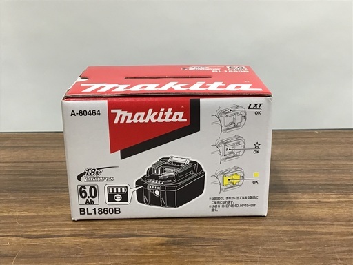 【未使用】makita 18Vバッテリー BL1860B