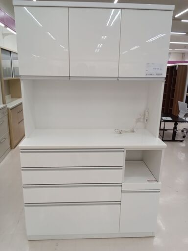 ★ジモティ割あり★ NITORI レンジボード ホワイト W119.5×D50×H200 クリーニング済み TC1681