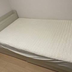 インテローグ セミダブル 収納ベッドマットレス付きニュアンスホワイト 白