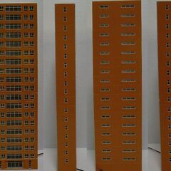 ジオコレ ふきの芽 高層ビル5（19階建てビル）1/150サイズ