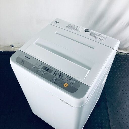 ID:sc12259 パナソニック Panasonic 洗濯機 一人暮らし 中古 2018年製 全自動洗濯機 5.0kg シルバー 送風 乾燥機能付き NA-F50B11  【リユース品：状態A】【送料無料】【設置費用無料】