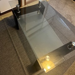 【ネット決済】ガラスローテーブル