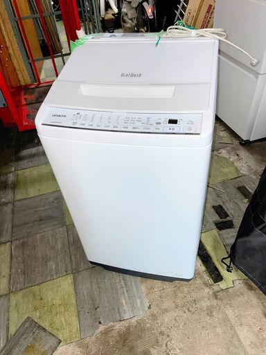 HITACHI/日立 7.0㎏洗濯機 美品 2021年製 ビートウォッシュ BW-V70G-W 家電 洗濯 簡易乾燥付