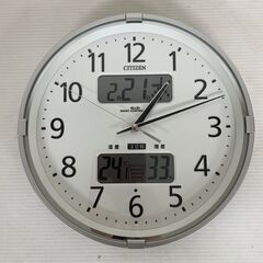 【CITIZEN】 シチズン 日付け表示温湿度計付き電波時計 電...