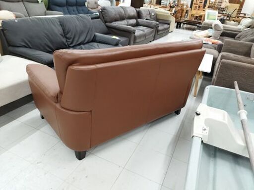 2人掛け ソファ 合皮 幅155cm×高さ86cm×奥行87cm レザー調 状態良好