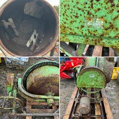 長崎発　モルタルミキサー　トンボ　2.5 ポットミキサー　コンクリート　実働品　現状